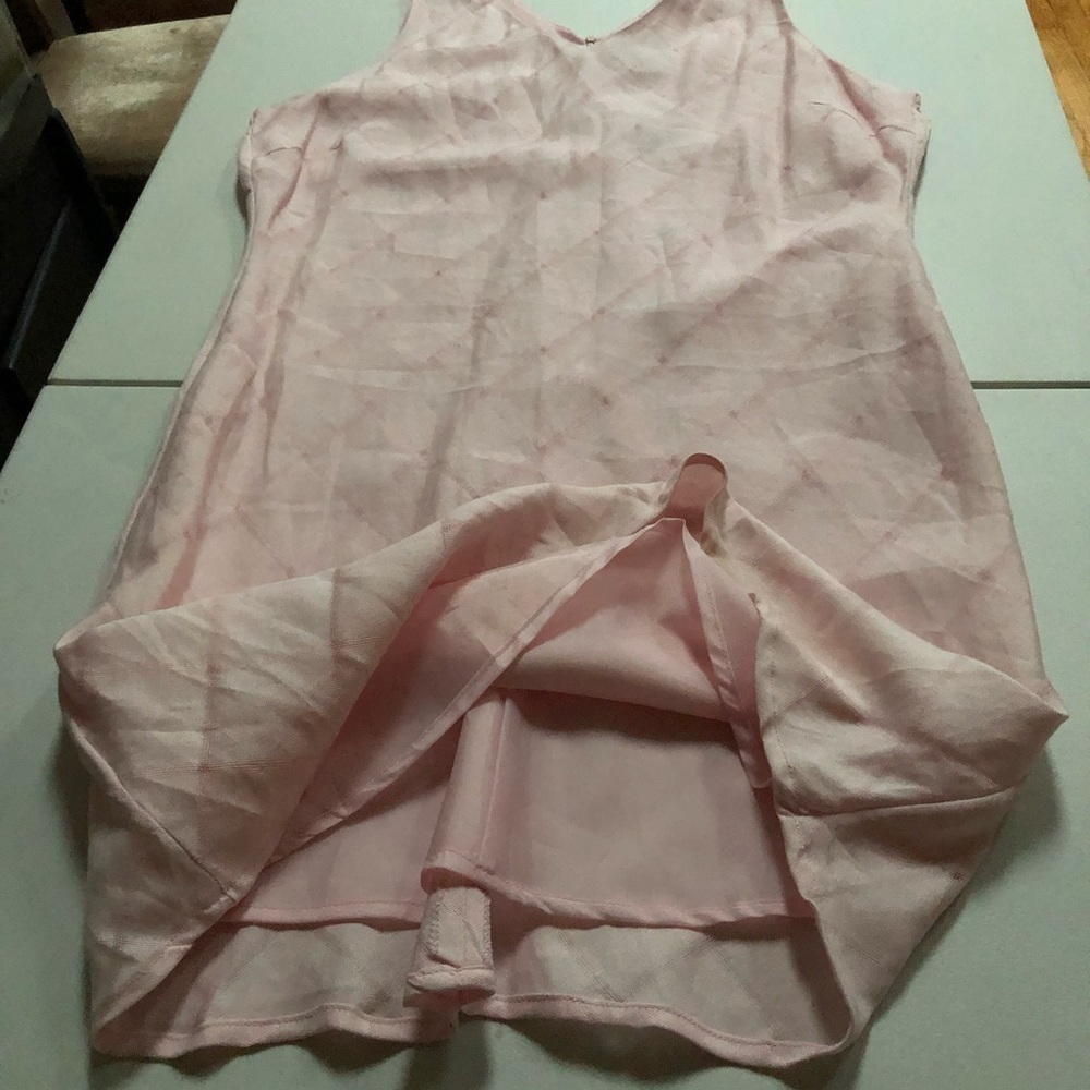 Sherry Taylor size XL pink v-neck sleeveless dress linen like bias cut - Picture 8 of 10